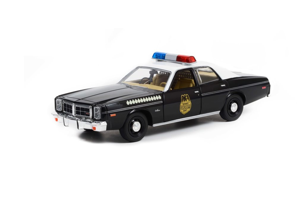 1977 Dodge Monaco Hatchapee County Sheriff, Black - Greenlight 84107 - 1/24 Scale Diecast Car