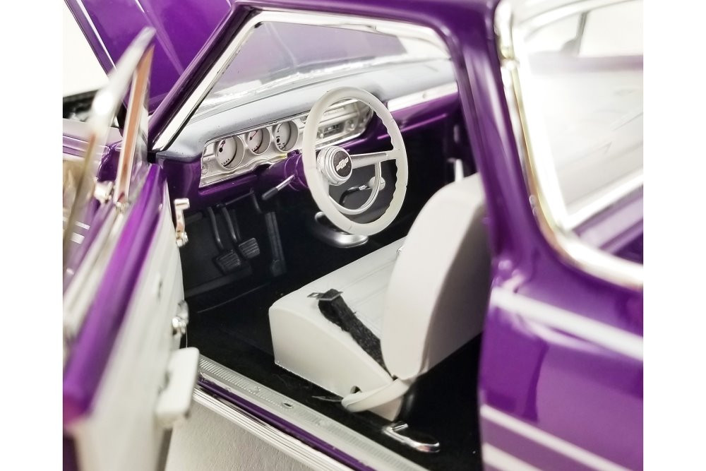 1965 Chevy El Camino SS Custom Cruiser, Purple - Acme A1805413 - 1/18 Scale Diecast Model Toy Car