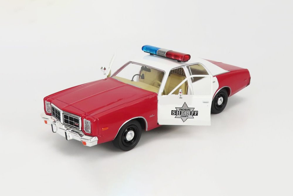 1977 Dodge Monaco Finchburg County Sheriff, Red/White - Greenlight 84106 - 1/24 Scale Diecast Car