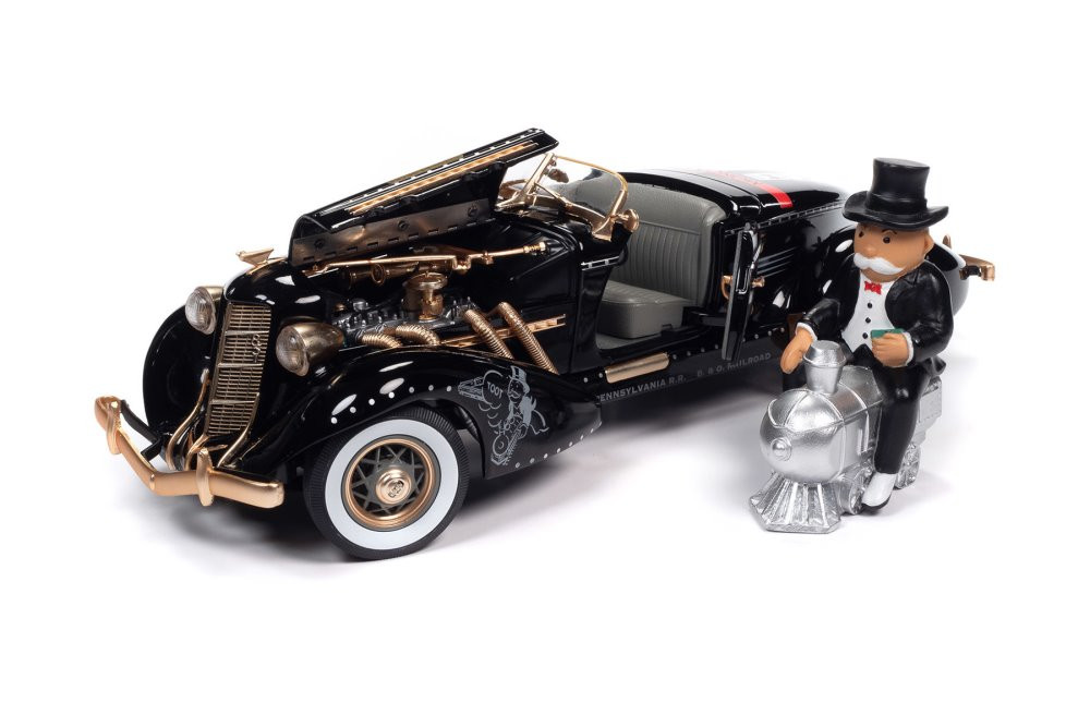 ルーカス　レア　ポラロイド 1935 Auburn 851 Speedster w/ Mr. Monopoly Figure - Auto World