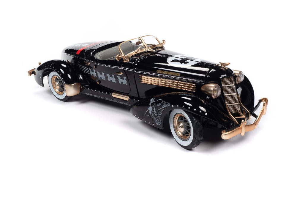 1935 Auburn 851 Speedster w/ Mr. Monopoly Figure - Auto World AWSS140 - 1/18 Scale Diecast Car