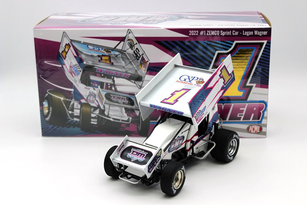 Winged Sprint Car, 1 Logan Wagner Acme A1822017 1/18 Scale Diecast