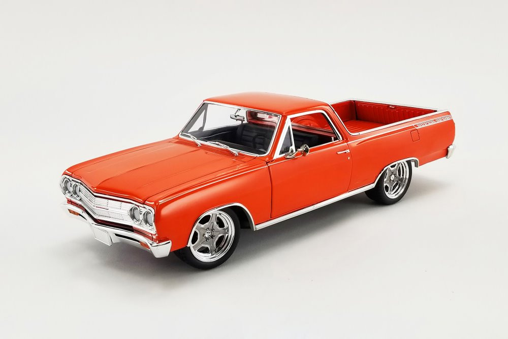 1965 Chevy El Camino SS Custom Cruiser, Orange - Acme A1805412 - 1/18 Scale Diecast Model Toy Car