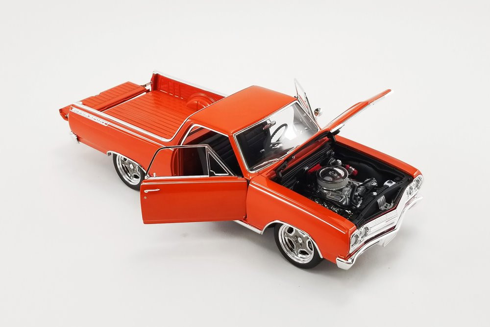 1965 Chevy El Camino SS Custom Cruiser, Orange - Acme A1805412 - 1/18 Scale Diecast Model Toy Car