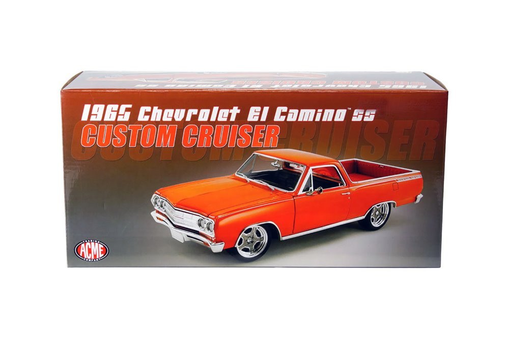 1965 Chevy El Camino SS Custom Cruiser, Orange - Acme A1805412 - 1/18 Scale Diecast Model Toy Car