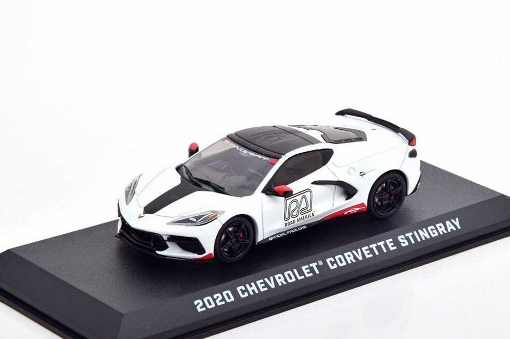 2020 Chevy Corvette C8 Stingray Coupe, White - Greenlight 86623 - 1/43 Scale Diecast Model Toy Car