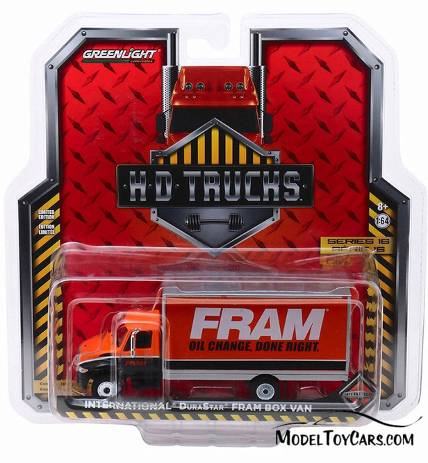 2013 International Durstar Box Van, FRAM Oil Filters - Greenlight 33160B - 1/64 Scale Diecast Car