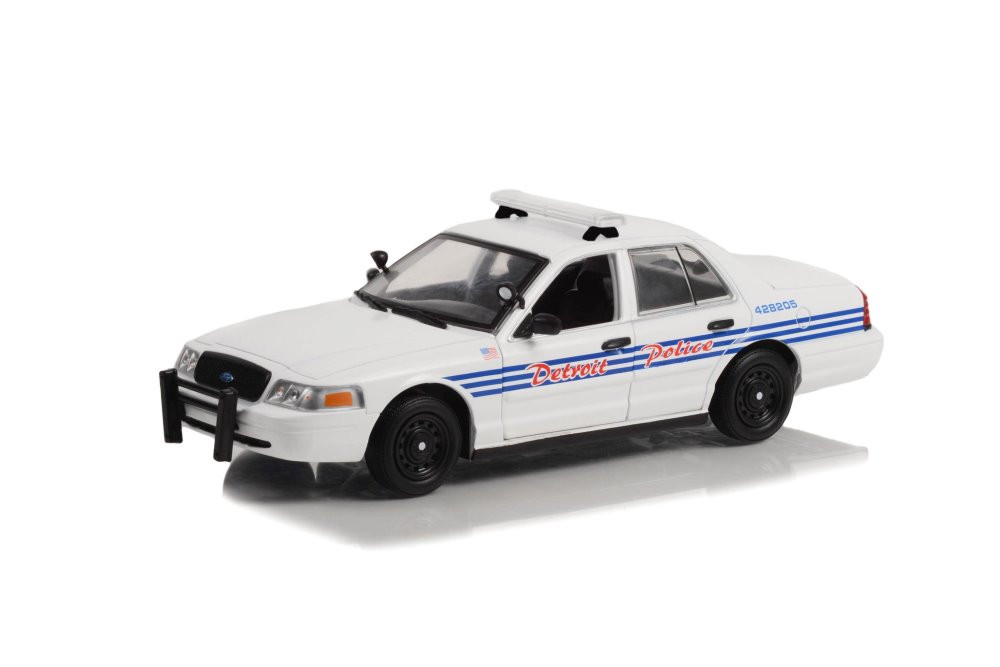 2008 Ford Crown Victoria Police Interceptor, White - Greenlight 85563 - 1/24 Scale Diecast Car