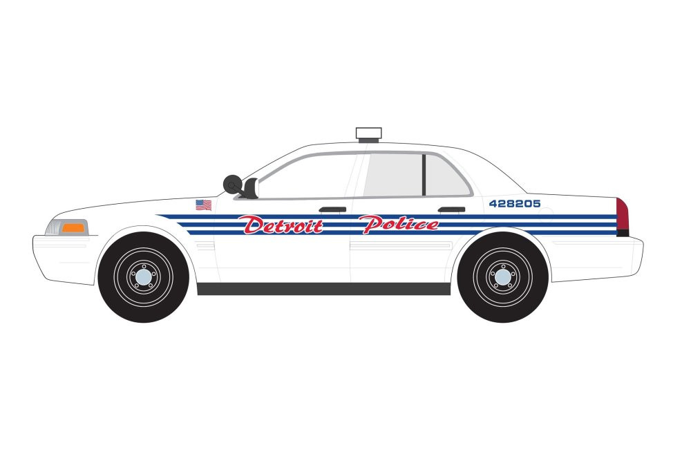 2008 Ford Crown Victoria Police Interceptor, White - Greenlight 85563 - 1/24 Scale Diecast Car