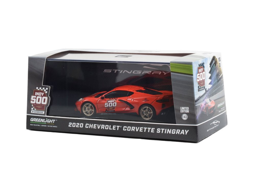 2020 Chevy Corvette C8 Stingray Coupe, Red - Greenlight 86622 - 1/43 Scale Diecast Model Toy Car