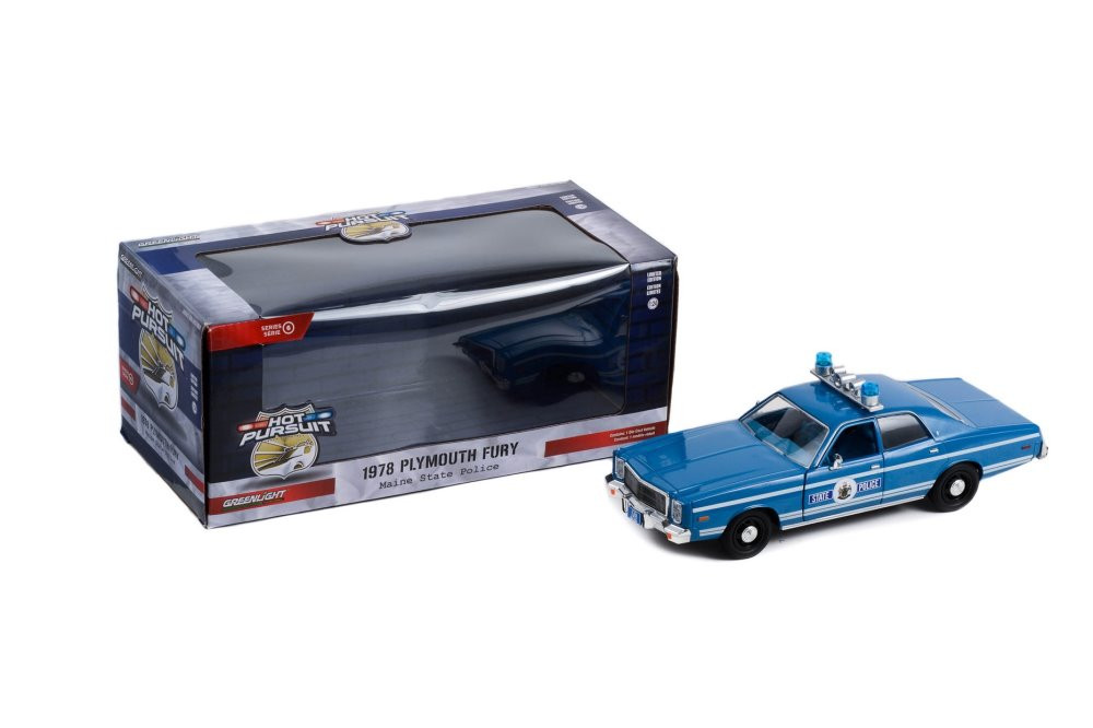 1978 Plymouth Fury Maine State Police, Blue - Greenlight 85562 - 1