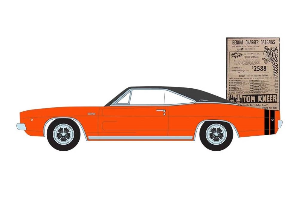 1968 Dodge Bengal Charger R/T, Orange - Greenlight 86354 - 1/43 Scale Diecast Model Toy Car