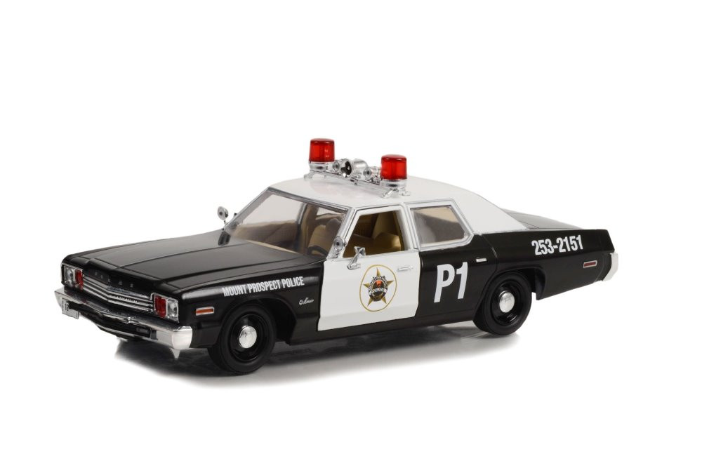 1974 Dodge Monaco Mount Prospect PD, Black - Greenlight 85561 - 1/24 Scale Diecast Car