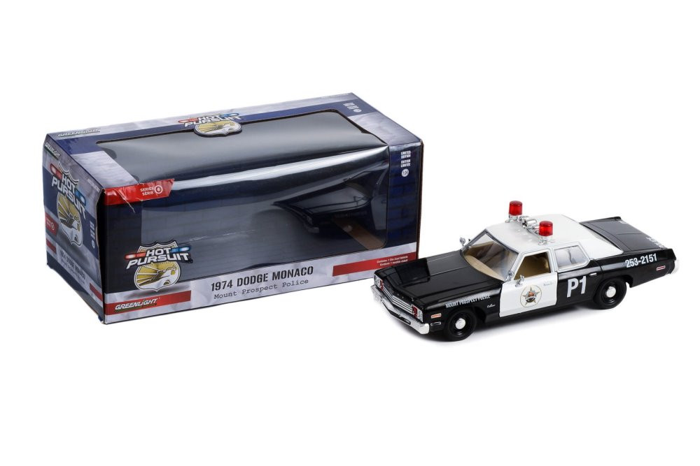 1974 Dodge Monaco Mount Prospect PD, Black - Greenlight 85561 - 1