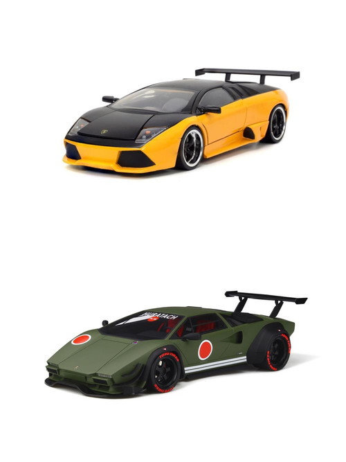 Diecast Car 2-Pack 1/24 Scale Lamborghini Murcielago LP64, 1/18