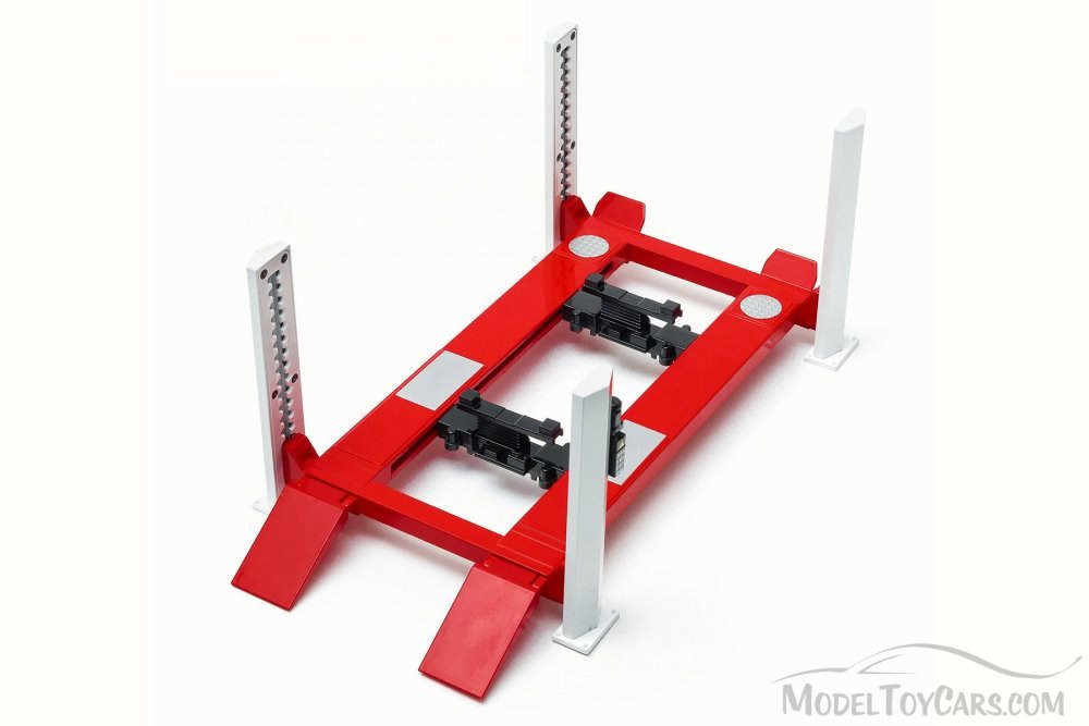 Four Post Lift, Red & White - Greenlight 12888 - 1/18 Scale