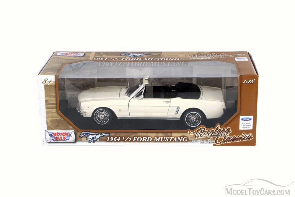1964 1/2 Ford Mustang Convertible, Beige - Motor Max 73145 - 1/18 Scale Diecast Model Toy Car