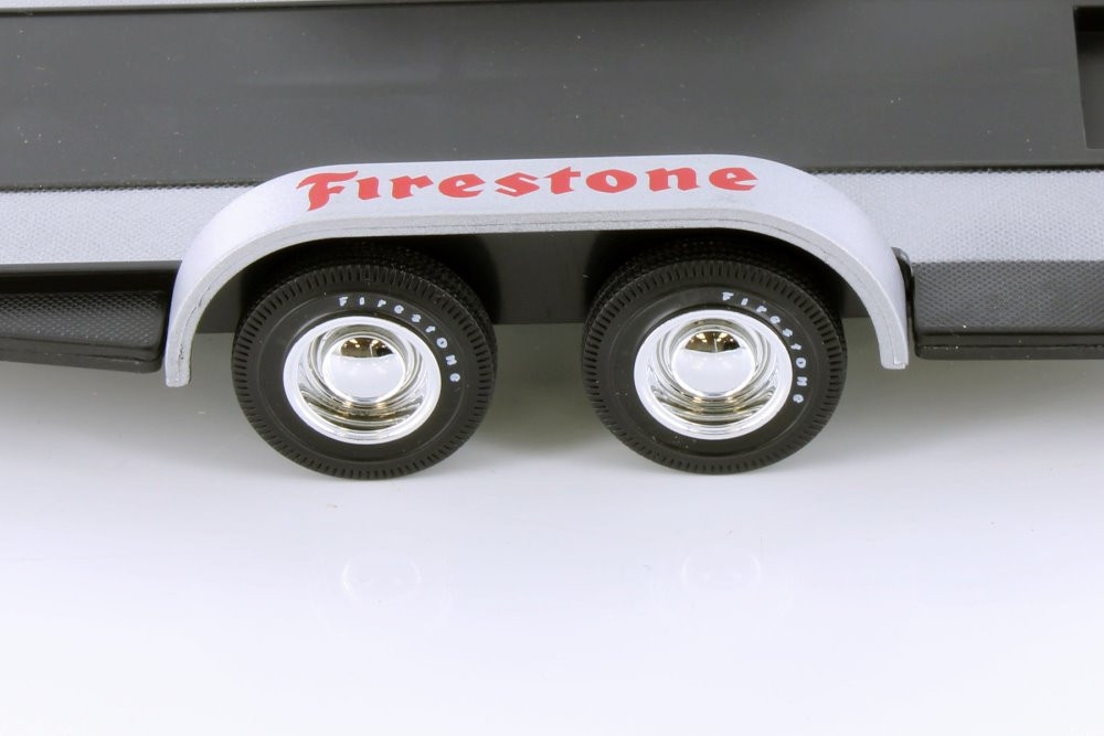 Showcasts Maisto 33708 Tandem Car Trailer In Scala 1:24 – Con Firestone, Plastica Nera