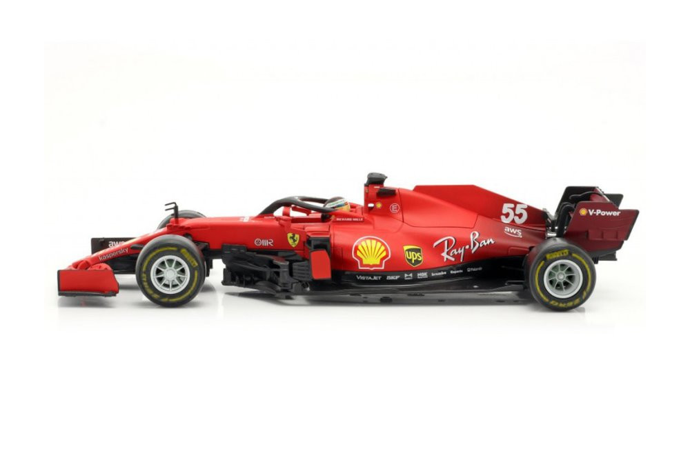 2021 Ferrari SF21, #55 Carlos Sainz - Bburago 18-16809SAIN - 1/18 scale Diecast Model Toy Car