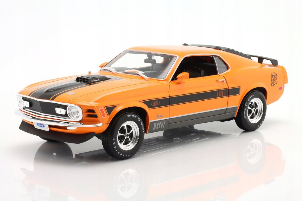 1970 Ford Mustang Mach 1 428, Orange - Maisto 31453OR - 1/18 scale Diecast Model Toy Car