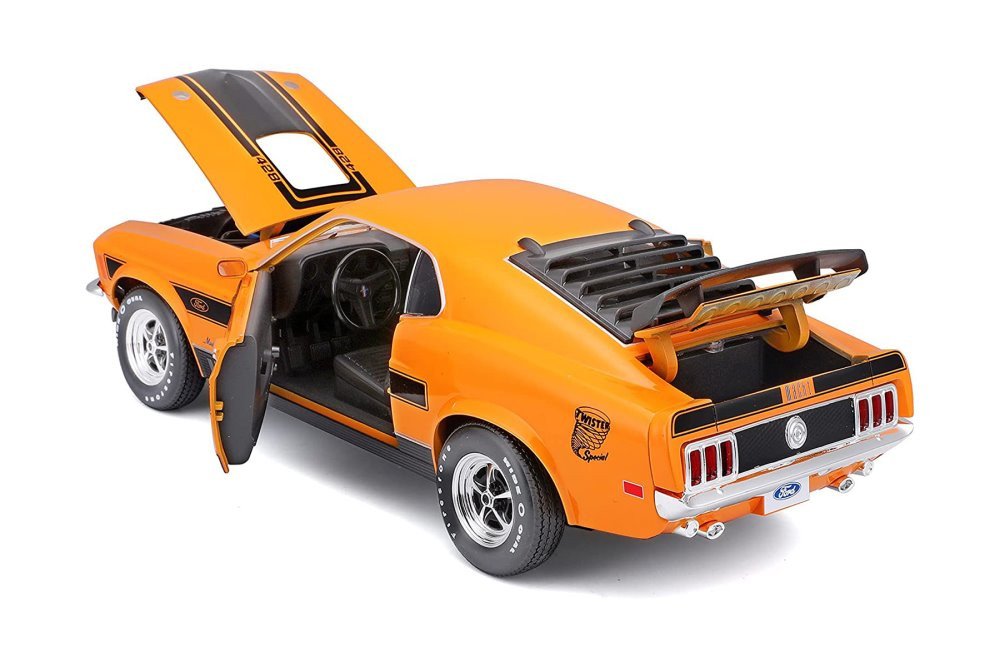 1970 Ford Mustang Mach 1 428, Orange - Maisto 31453OR - 1/18 scale Diecast Model Toy Car