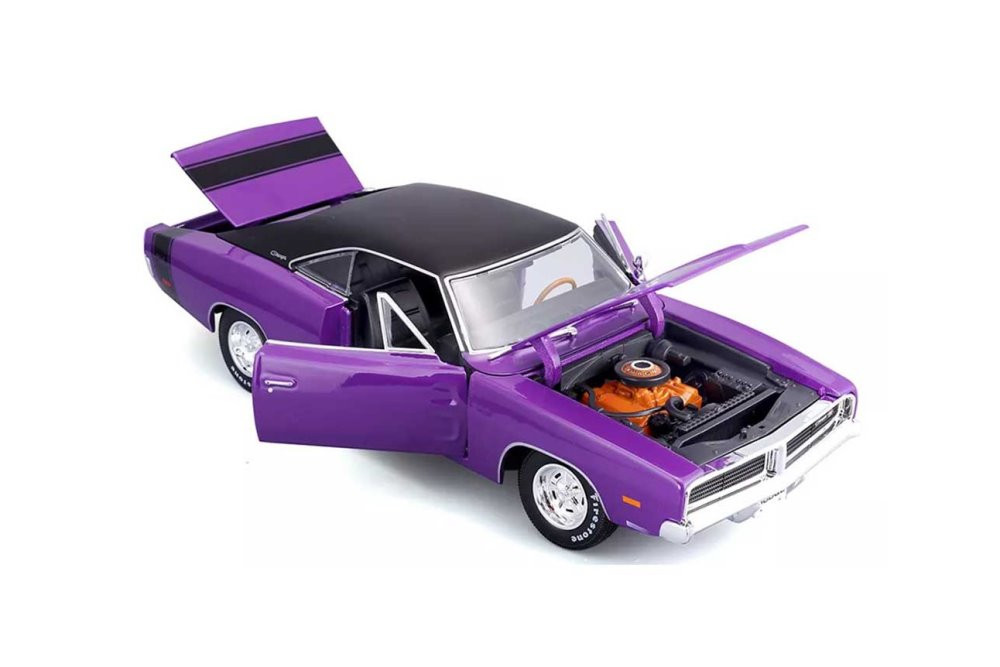 1969 Dodge Charger R/T, Purple - Maisto 31387PR - 1/18 scale