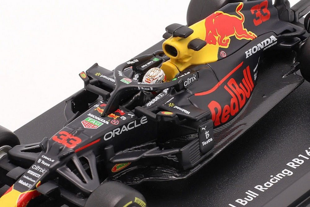 2021 Honda RB16 with Driver, #33 Max Verstappen - Bburago 18-38056VERS - 1/43 scale Diecast Car