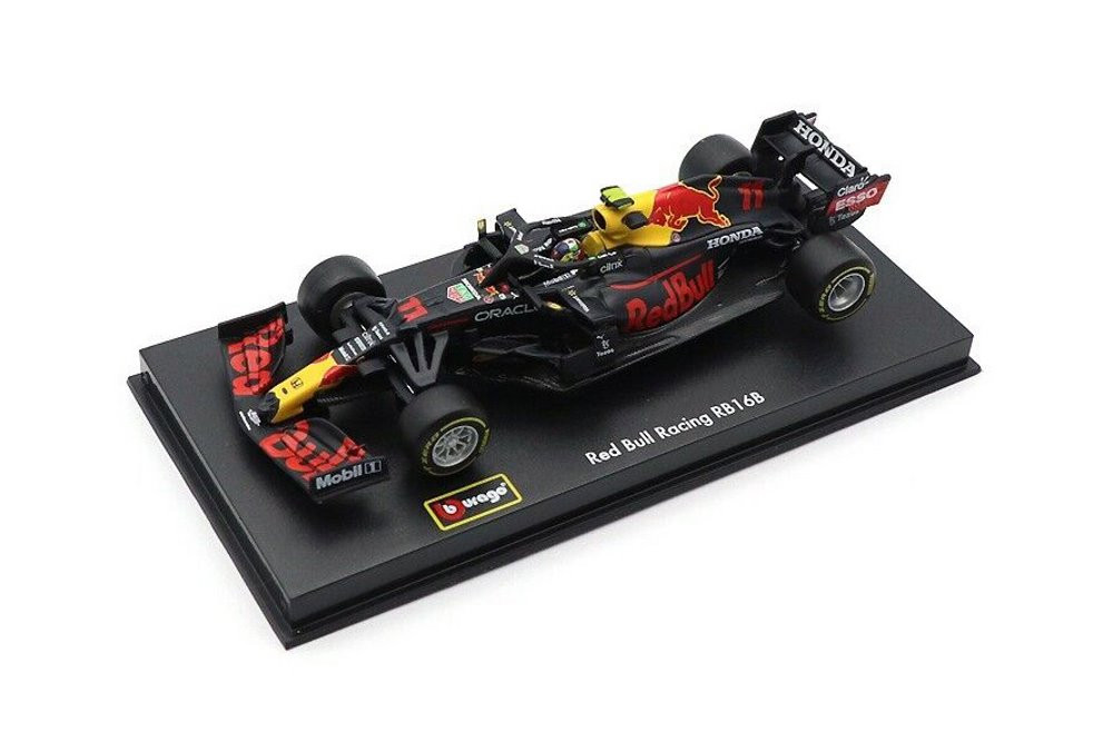 2021 Honda RB16 with Driver, #11 Sergio Perez - Bburago 18-38056PERE - 1/43 scale Diecast Car