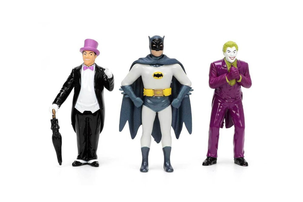 1966 Batmobile Classic TV Series w/Batman, Robin &Villians-Jada Toys 33737 - 1/24 scale Diecast Car