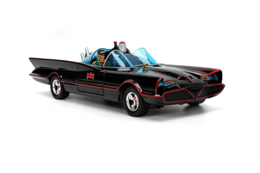 1966 Batmobile Classic TV Series w/Batman, Robin &Villians-Jada Toys 33737  - 1/24 scale Diecast Car