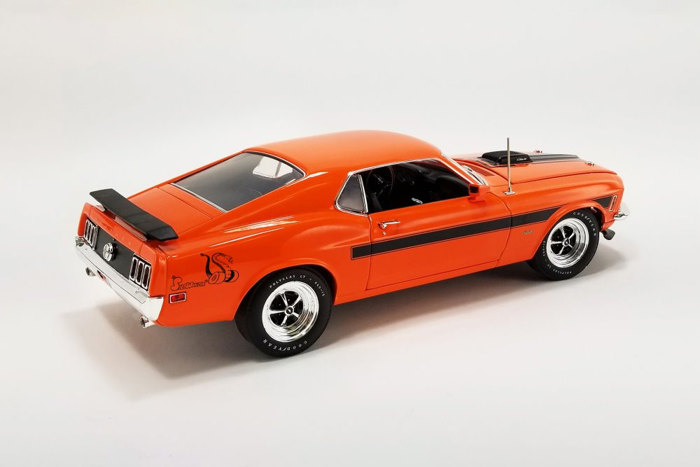 1970 Ford Mustang Mach 1, Orange /Black Stripes - Acme A1801861