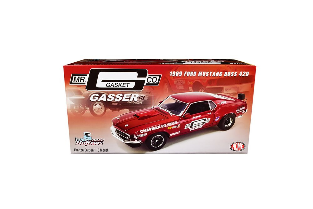 1969 Ford Mustang BOSS 429, Dark Red - Acme A1801854 - 1/18 scale