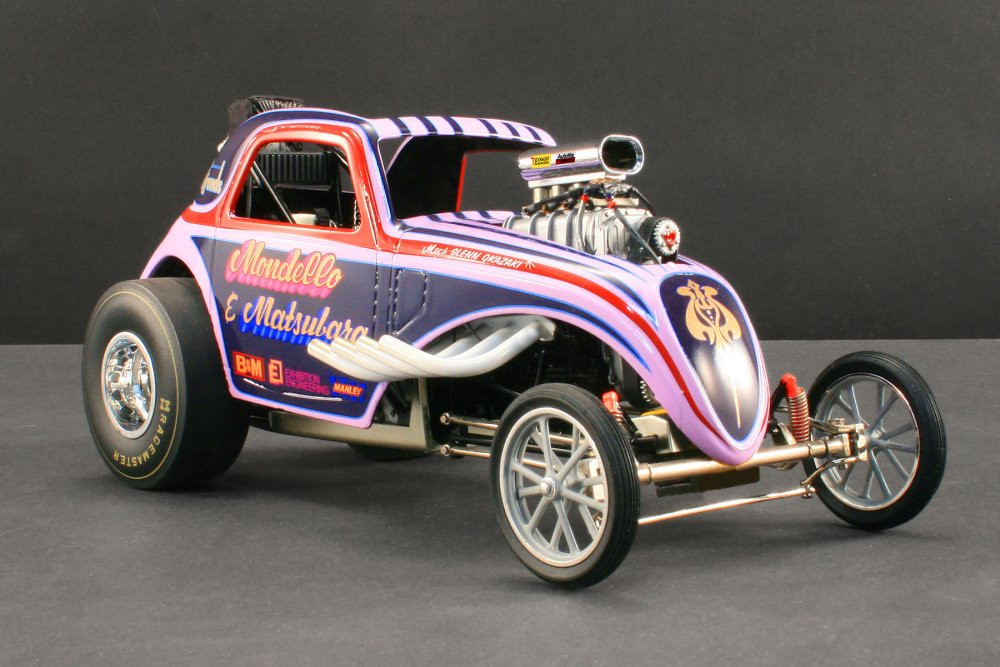 Altered Dragster, Pink /Blue - Acme A1800815 - 1/18 scale Diecast