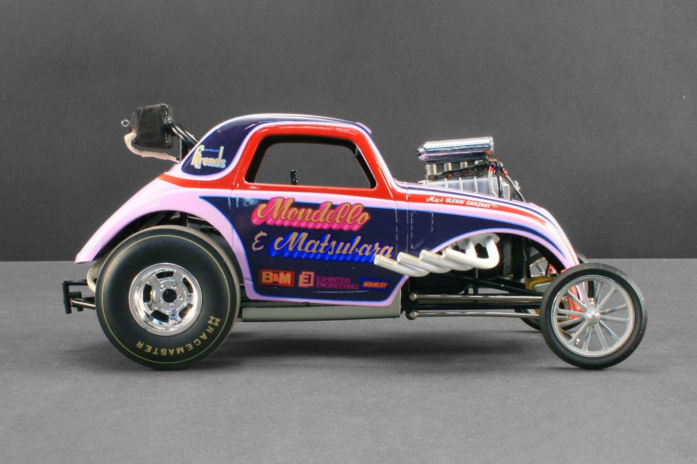 Altered Dragster, Pink /Blue - Acme A1800815 - 1/18 scale Diecast