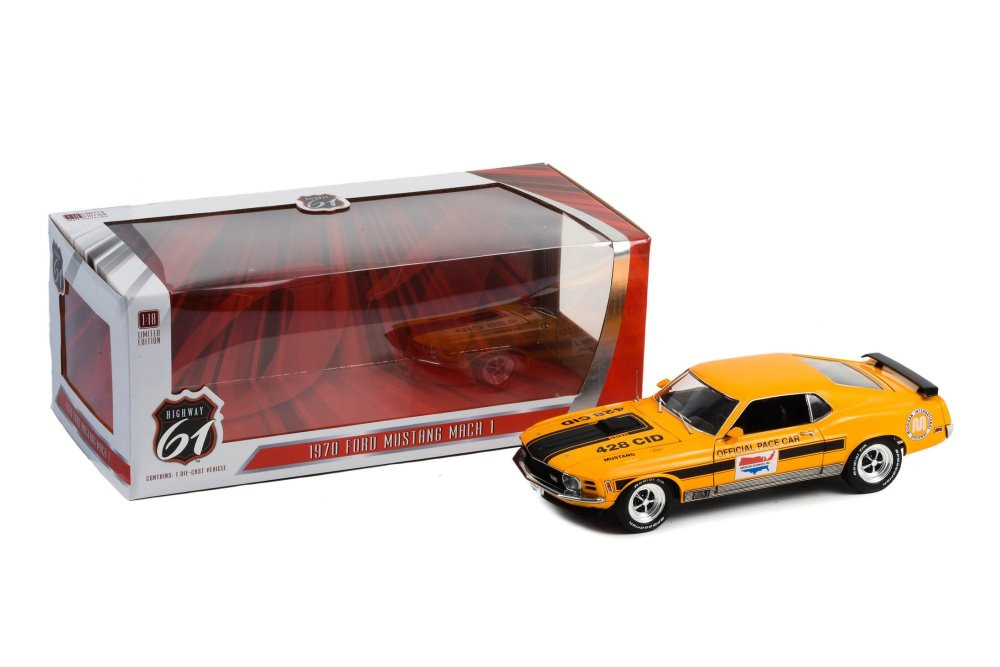 1970 Ford Mustang Mach 1, Yellow Orange - Greenlight HWY18035 - 1