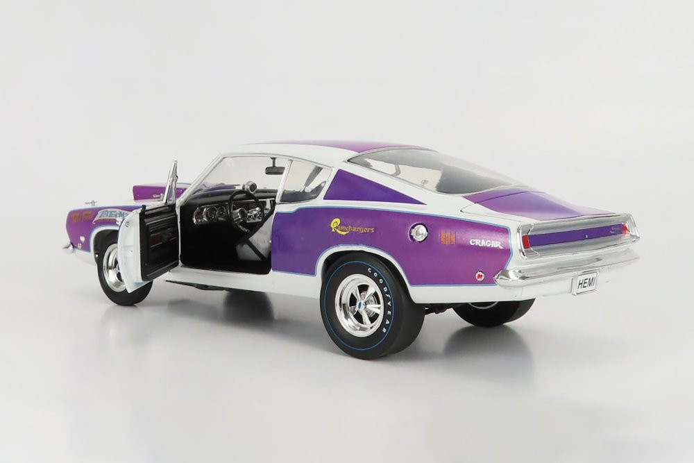 1968 Plymouth Barracuda Super Stock, Purple - Acme A1806125 - 1/18 Scale Diecast Model Toy Car