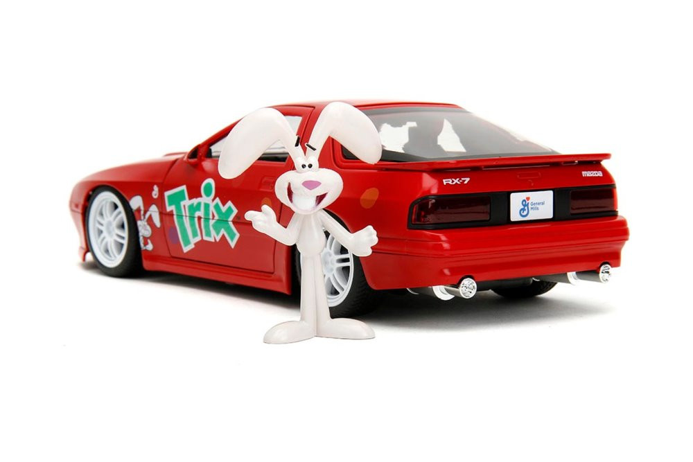 1985 Mazda RX-7 RHD w/ Trix Rabbit Diecast Figure, Red - Jada Toys 32199 - 1/24 scale Diecast Car