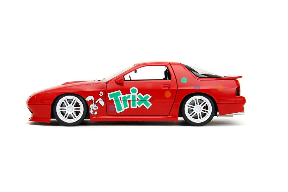 1985 Mazda RX-7 RHD w/ Trix Rabbit Diecast Figure, Red - Jada Toys