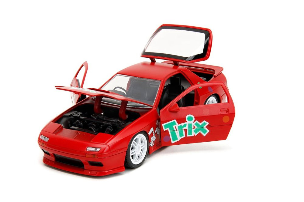 1985 Mazda RX-7 RHD w/ Trix Rabbit Diecast Figure, Red - Jada Toys 32199 - 1/24 scale Diecast Car