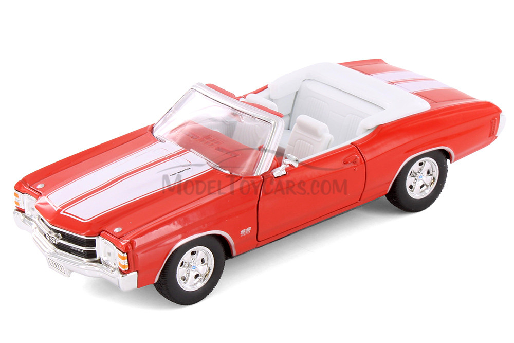 1971 Chevy Chevelle SS454 Convertible, Orange - Welly 22089 - 1/24 scale Diecast Model Car