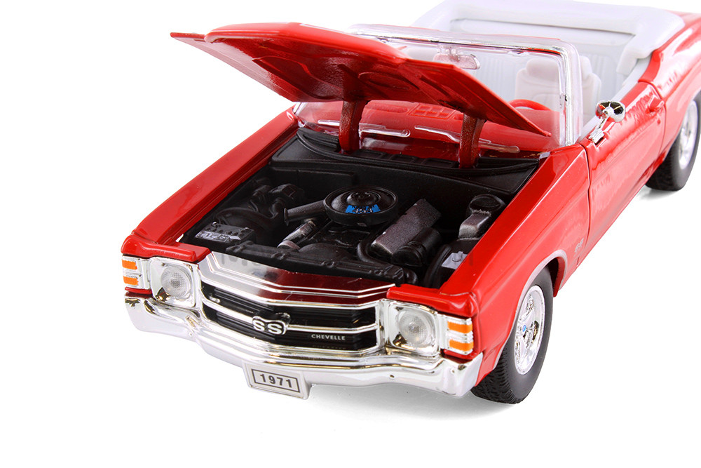 1971 Chevy Chevelle SS454 Convertible, Orange - Welly 22089 - 1/24 scale Diecast Model Car