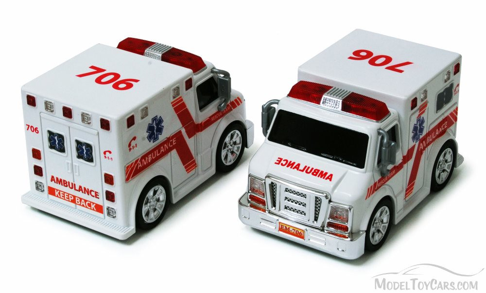 Chubby Champs Ambulance, White - 88003 - Collectible Model Toy Car