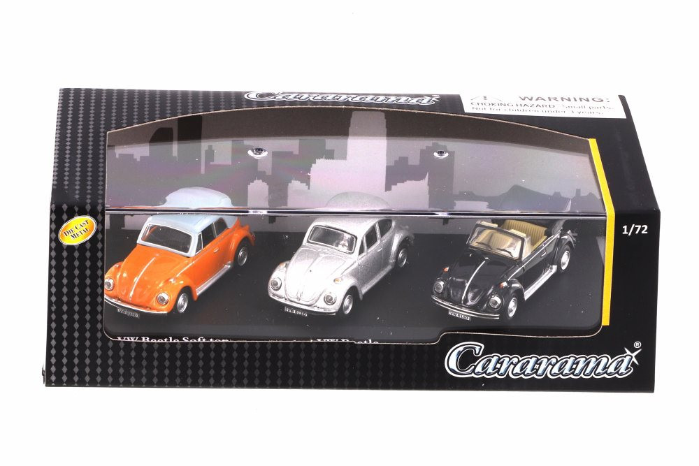 Volkswagen Beetle Soft Top 3 Car Set, Asstd - Cararama 71312M - 1
