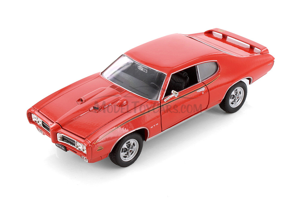 1969 Pontiac GTO, Orange - Welly 22501 - 1/24 scale Diecast Model