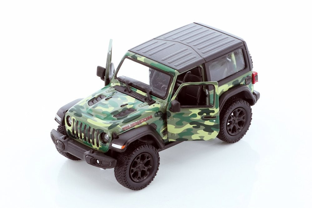 2018 Jeep Wrangler Rubicon, Camo Green  Kinsmart 5420DAB  1/34 scale Diecast Model  Car