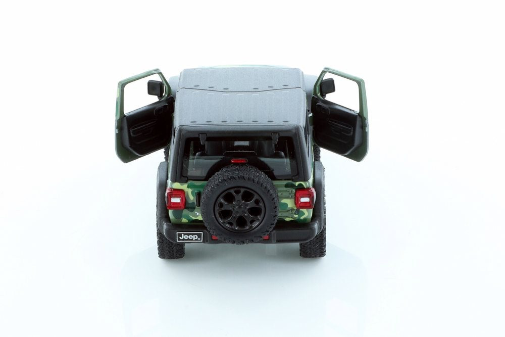 2018 Jeep Wrangler Rubicon, Camo Green  Kinsmart 5420DAB  1/34 scale Diecast Model  Car