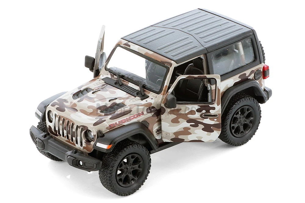 2018 Jeep Wrangler Rubicon, Camo Brown  Kinsmart 5420DAB  1/34 scale Diecast Model  Car
