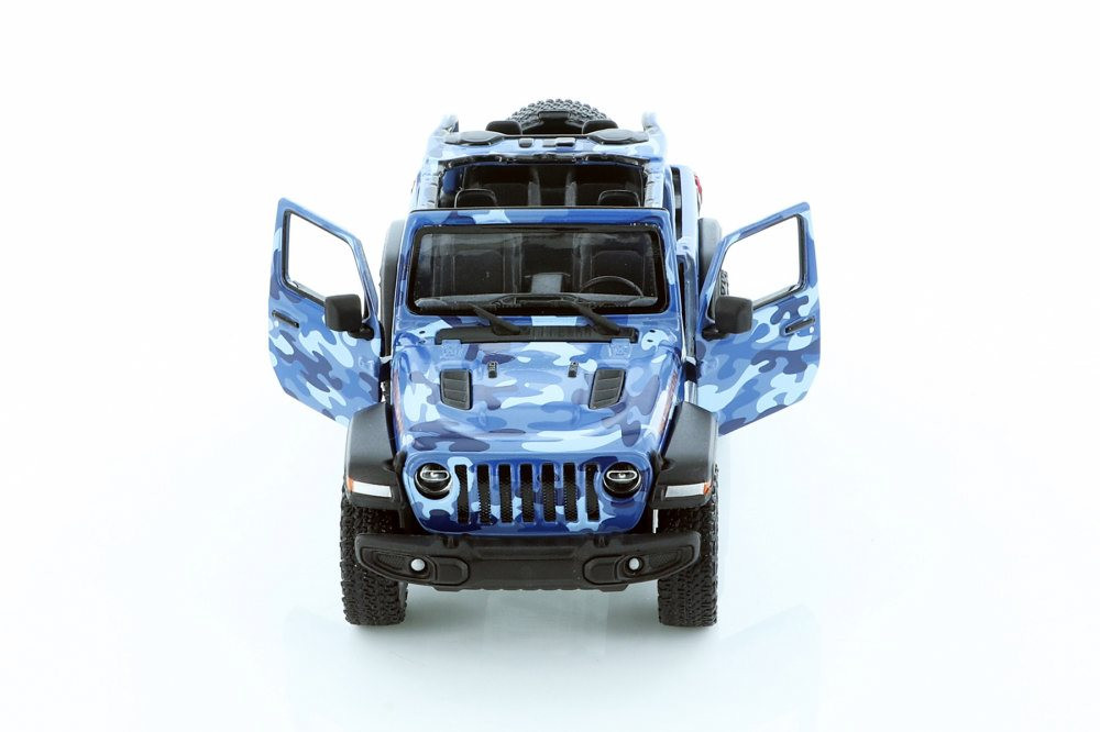 2018 Jeep Wrangler Rubicon, Camo Blue  Kinsmart 5420DAB  1/34 scale Diecast Model  Car