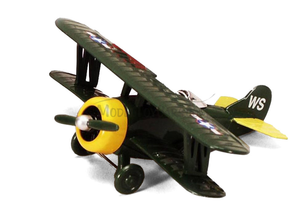 Classic Air Bi-plane, Green - Showcasts 9996/7 - 4.5 Inch Scale Diecast Model Toy Airplane