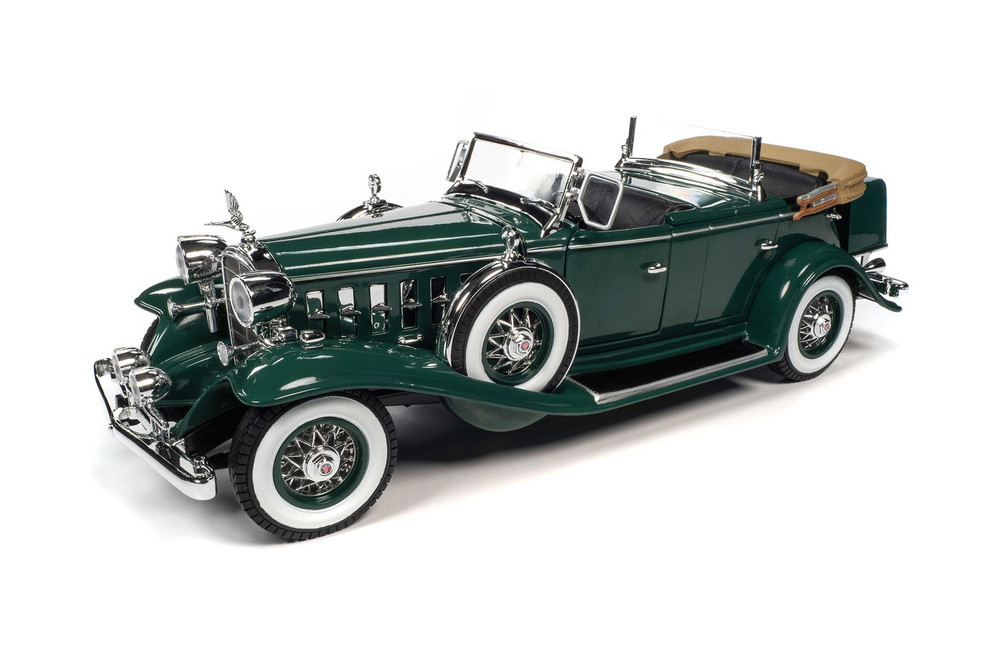 1932 Cadillac V16 Sport Phaeton, Dark Green - Auto World AW314 - 1/18 Scale Diecast Model Toy Car